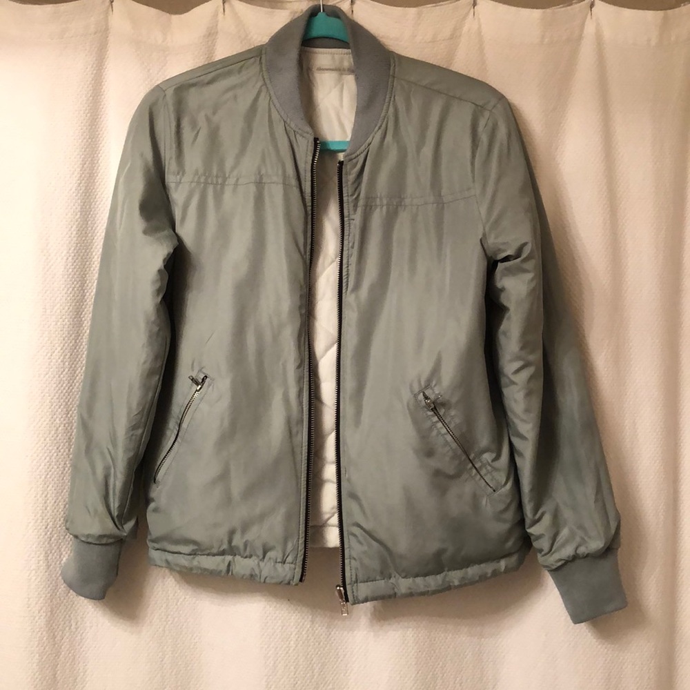 NWOT Reversible Mint A&F Down Bomber Jacket | SM - Picture 2 of 6